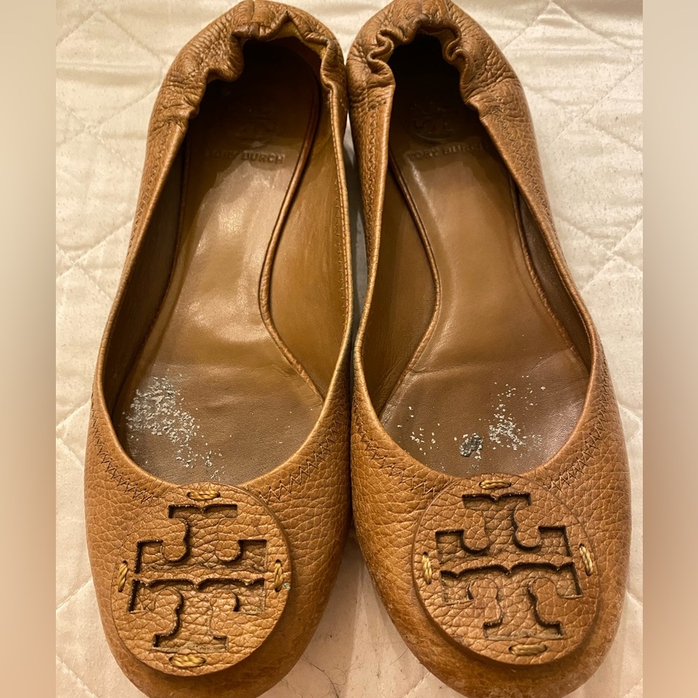 Tory Burch tan flat size 9 used condition